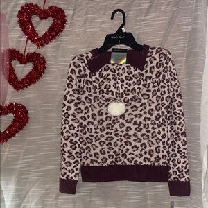 Knock Knock Animal Print Sweater with matching hat